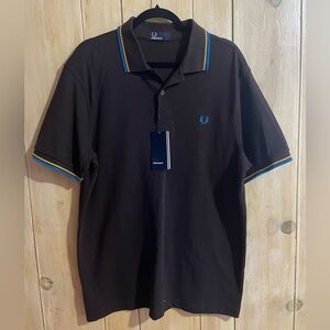 Fred Perry NWT Dark Brown L Polo
